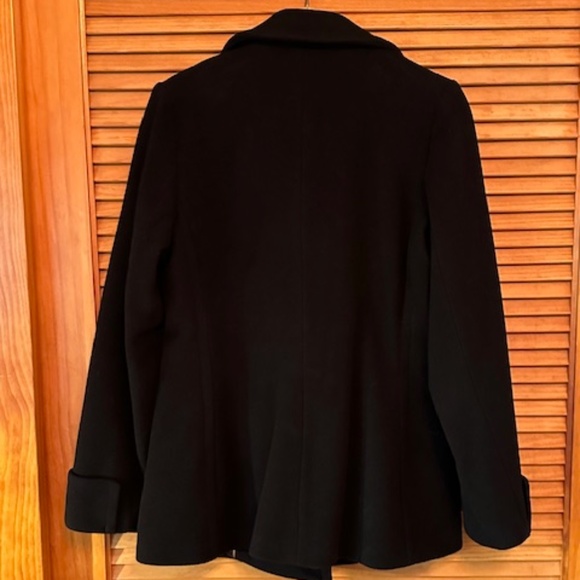HILARY RADLEY BLACK DOUBLE - BREASTED PEACOAT SIZE 6 - Picture 2 of 7